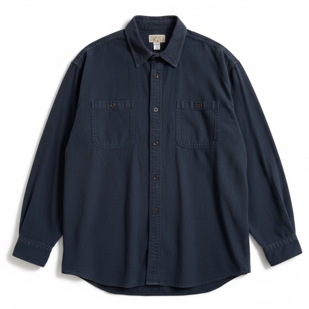 Duluth Trading Heavyweight Work Shirt Button Front Gray Cotton Canvas Size 2XL